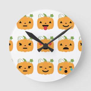 Horloge Ronde halloween citrouille emojis