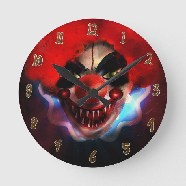 Horloge Ronde Halloween Clown tueur d'effroi déplaisant personna (Recto)