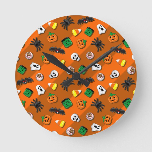 Horloge Ronde Halloween Spooky Candies Party   (Recto)