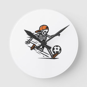 Horloge Ronde Halloween Squelette Football Costume de football H