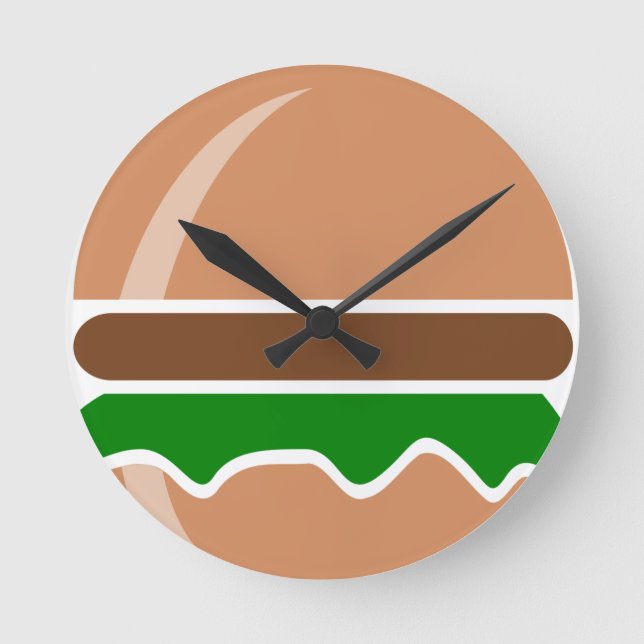 Horloge Ronde Hamburger restauration rapide un sandwich (Recto)