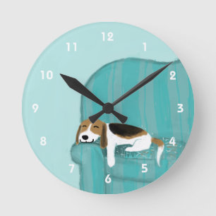 Horloge Ronde Happy Canapé Beagle - Conception de Chien Chien Ch
