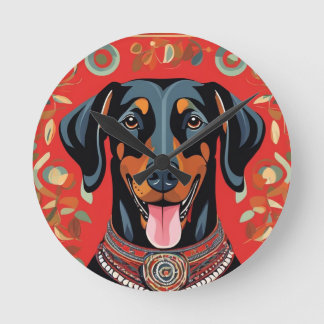 Horloge Ronde Happy Dog Modèle Remplacez par votre photo