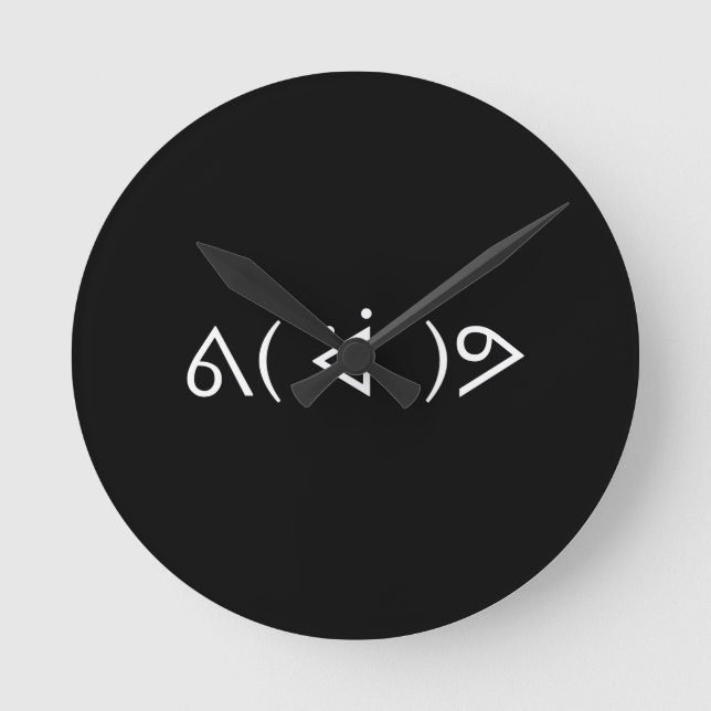 Horloge Ronde Happy Gary ᕕ( ᐛ )Meme Emoticon Text Art (Recto)