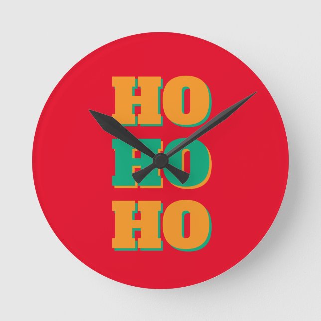 Horloge Ronde Happy New Year Merry Christmas Holiday Season HoHo (Recto)