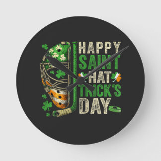 Horloge Ronde Happy Saint Hat Trick Ice Hockey Player