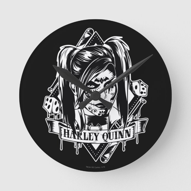 Horloge Ronde Harley Quinn Badge (Recto)