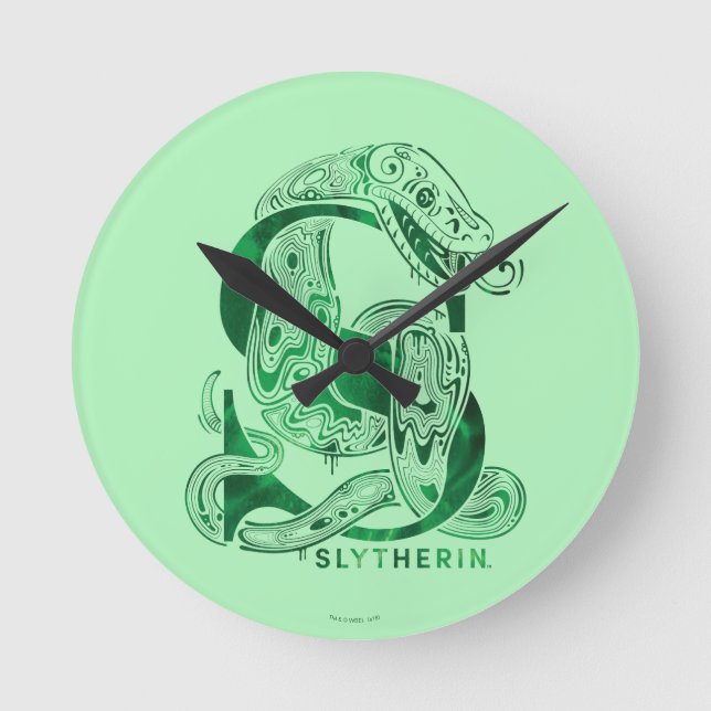 Horloge Ronde Harry Potter | Aguamenti SLYTHERIN™ Graphique (Recto)