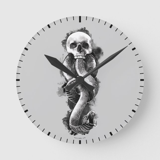 Horloge Ronde Harry Potter | Aquarelle de marque foncée (Recto)