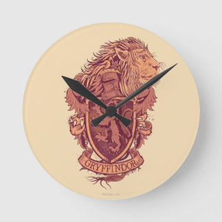 Horloge Ronde Harry Potter | Blason du Lion Gryffindor