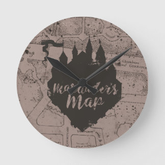 Horloge Ronde Harry Potter | Carte du château Marauder de HOGWAR