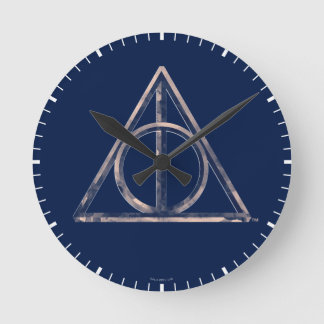 Horloge Ronde Harry Potter | Deathly Hallows Watercolor