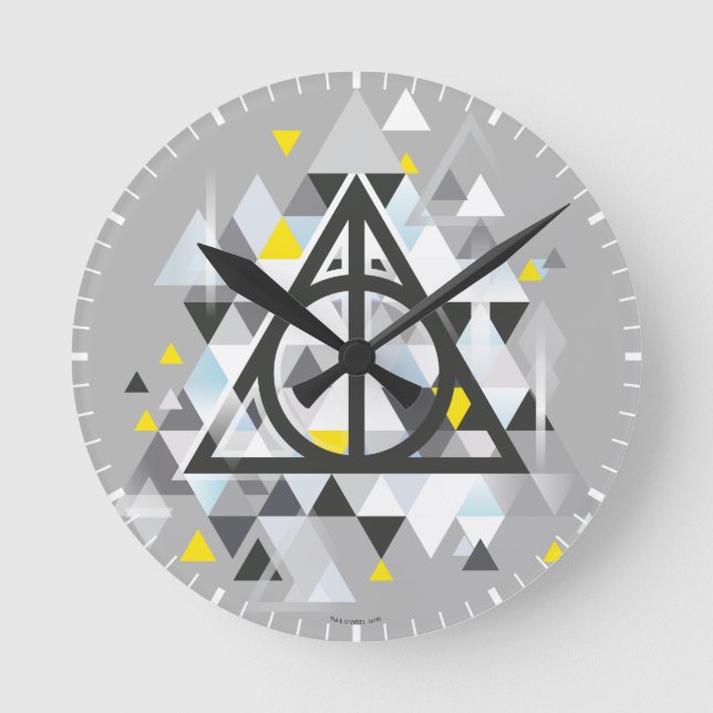 Horloge Ronde Harry Potter | Geometric Deathly Hallows (Recto)