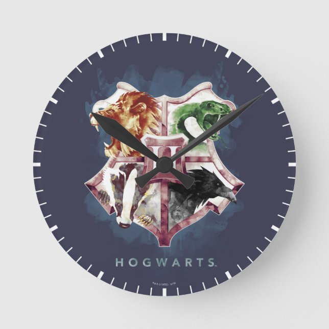 Horloge Ronde Harry Potter | HOGWARTS™ Crest Watercolor (Recto)