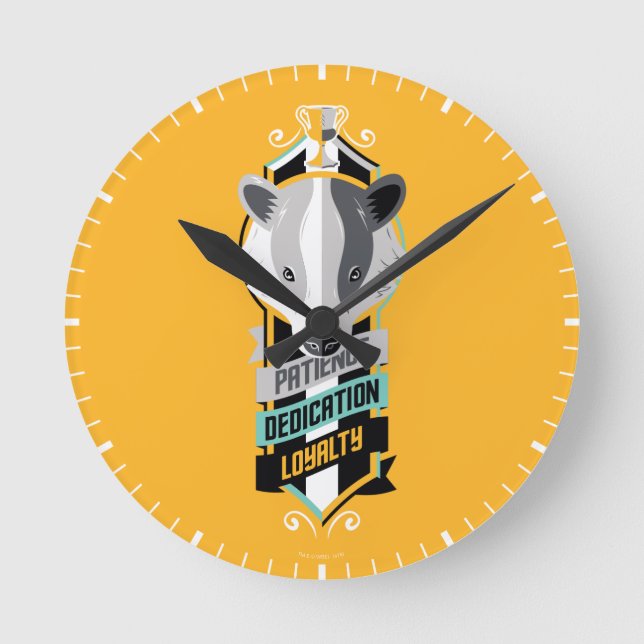 Horloge Ronde Harry Potter| HUFFLEPUFF™ House Traits Sigil (Recto)