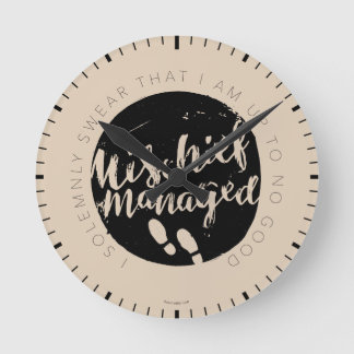 Horloge Ronde Harry Potter| Marauder's Map Charms Typographie