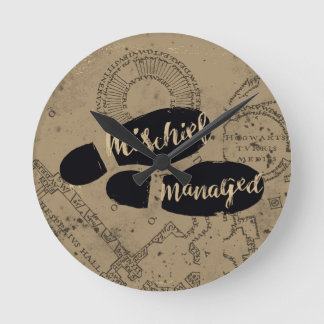 Horloge Ronde Harry Potter | MISCHIEF MANAGED™ Mappage Empreinte