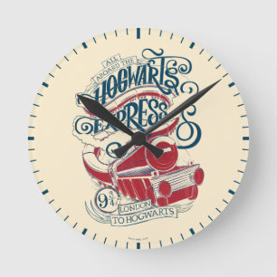 Horloge Ronde Harry Potter   Typographie Express Hogwarts