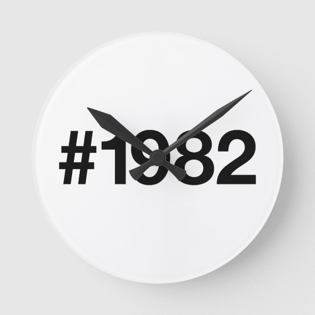 Horloge Ronde Hashtag 1982 43 Anniversaire (Recto)