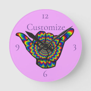 Horloge Ronde Hawaiian Shaka Psychedelic Thunder_Cove