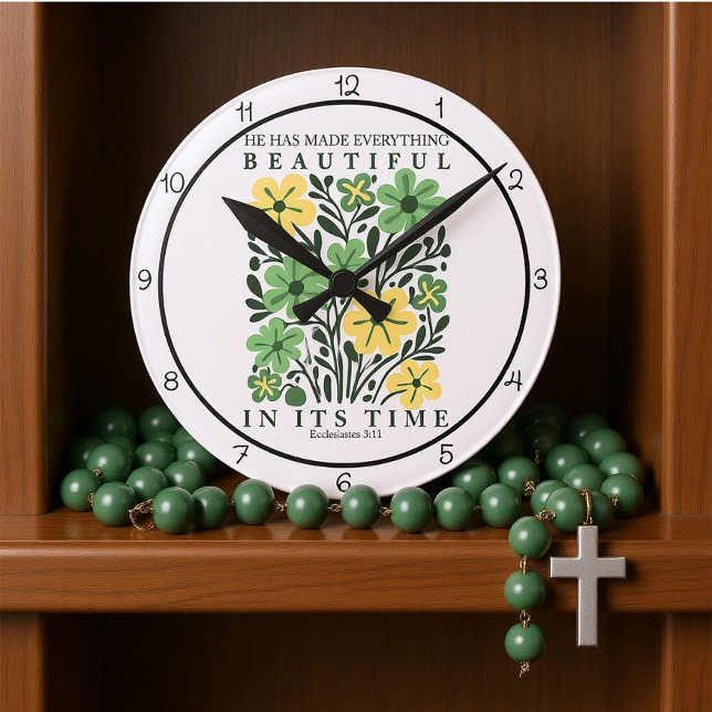 Horloge Ronde He Has Made Everything Beautiful Art (Créateur téléchargé)