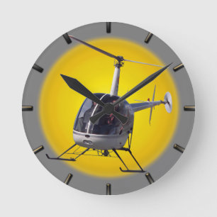 Horloge Ronde Helicopter Clock Cool Helicopter Wall Clock