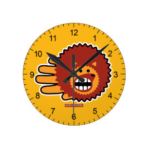 Horloge Ronde Hérisson rouge Afro drôle visage
