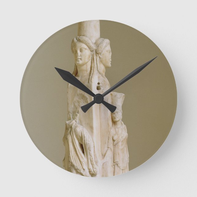 Horloge Ronde Herm triforme de Hecate, sculpture de marbre, pe (Recto)