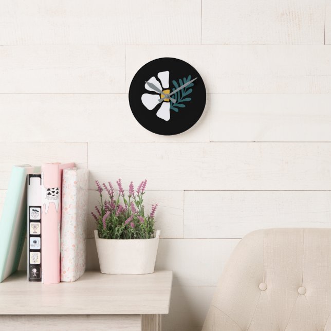 Horloge Ronde Hermosa flor abstracta (Salle de lecture)