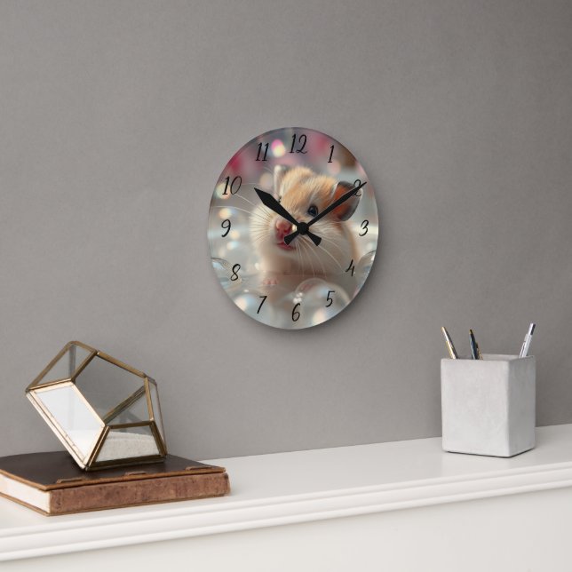 Horloge Ronde Heure de bain de bulle de hamster (Bureau)