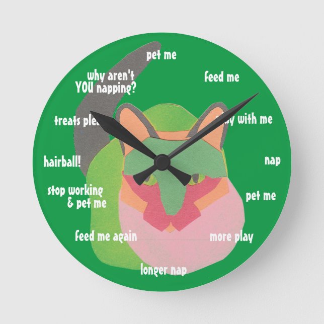 Horloge Ronde Heure de chat (Recto)