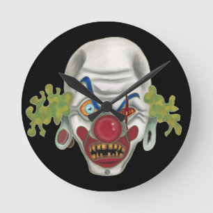 Horloge Ronde Heure de clown effrayant