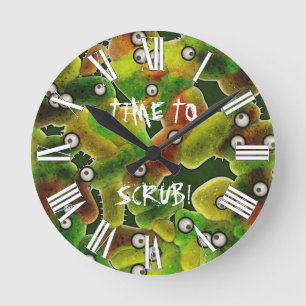 Horloge Ronde HEURE DE FROTTER l'horloge MÉDICALE de microbes