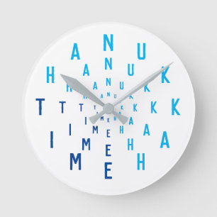 Horloge Ronde Heure de HANUKKAH Lettres Nombres