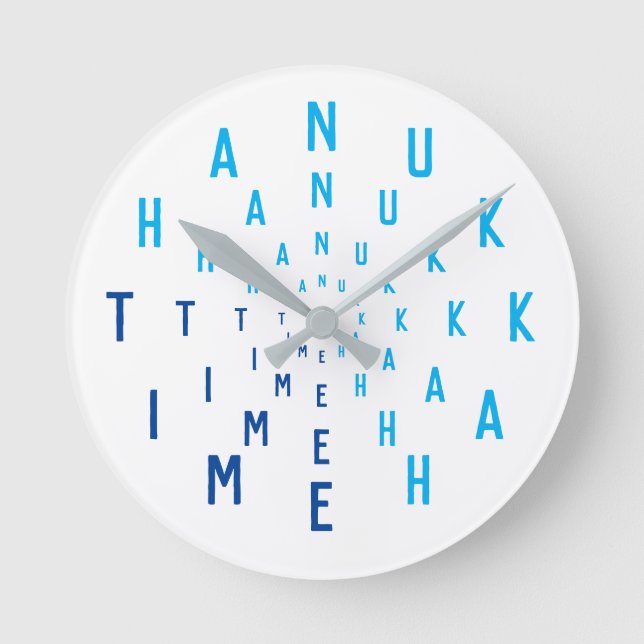 Horloge Ronde Heure de HANUKKAH Lettres Nombres (Recto)