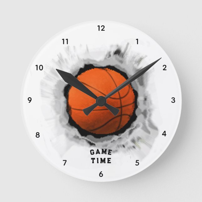 Horloge Ronde Heure de jeu de basketball (Recto)