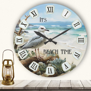 Horloge Ronde Heure de la plage de Seagull
