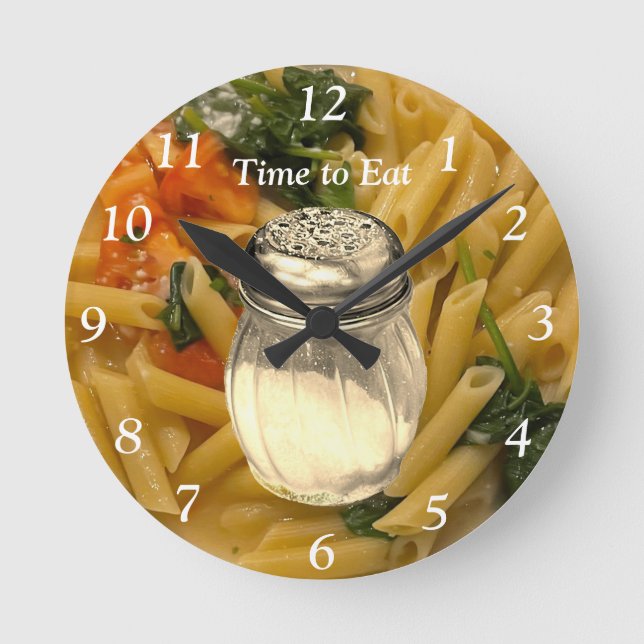 Horloge Ronde Heure de manger des pâtes (Recto)