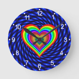 Horloge Ronde Heureuse Sainte-Valentin avec symbole d'amour