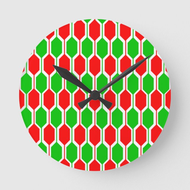 Horloge Ronde Hexagones de Noël (Recto)