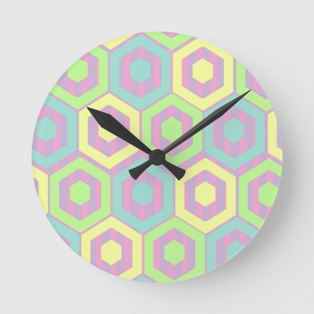 Horloge Ronde Hexagones de Pâques (Recto)