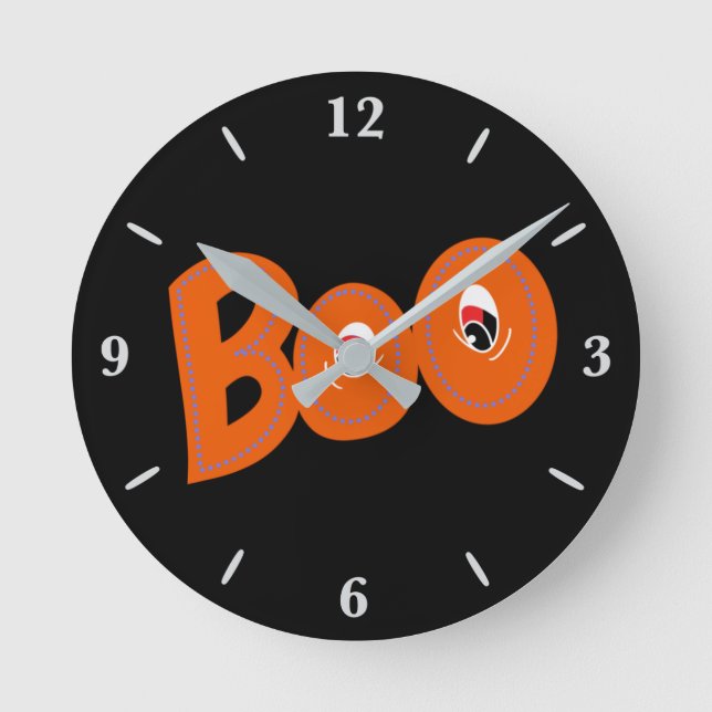 Horloge Ronde Hey Boo Je T'Ai Craigné Aussi Typographie Dessin A (Recto)