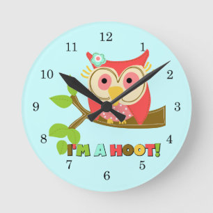 Horloge Ronde Hibou je suis une huée