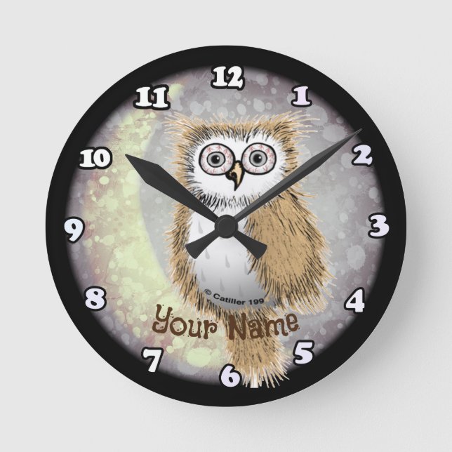 Horloge Ronde Hibou nocturne  (Recto)