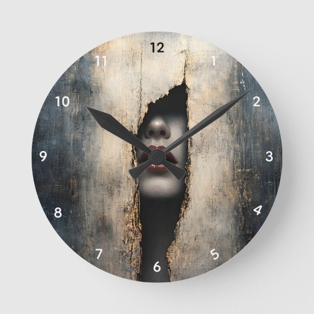 Horloge Ronde Hidden Identity Surreal Wall Clock (Recto)