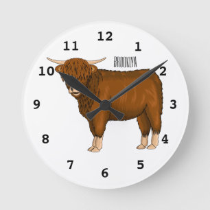 Horloge Ronde Highland cow
