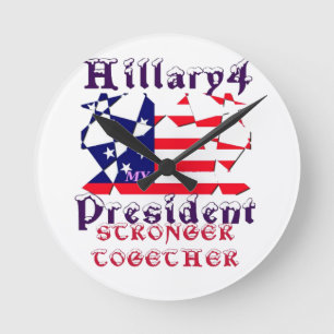 Horloge Ronde Hillary Pour le président américain Nous sommes pl