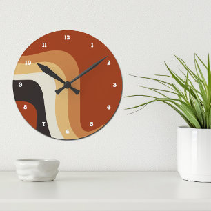 Horloge Ronde Hippie vintage Bohême Abstraite les années 70 Supe