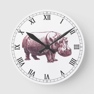 Horloge Ronde Hippopotame