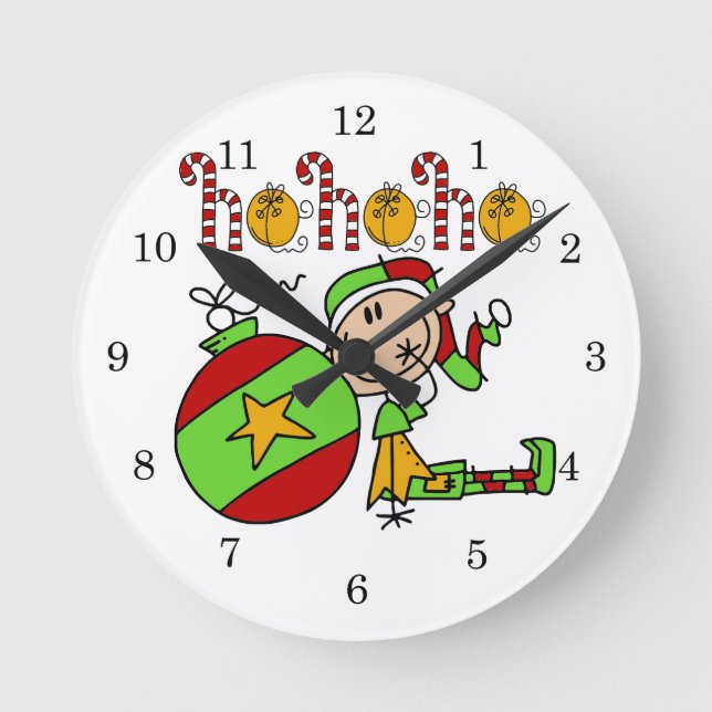 Horloge Ronde Ho Ho Ho Holiday Elfe (Recto)